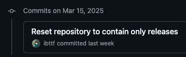 Reset Repository to contain only releases